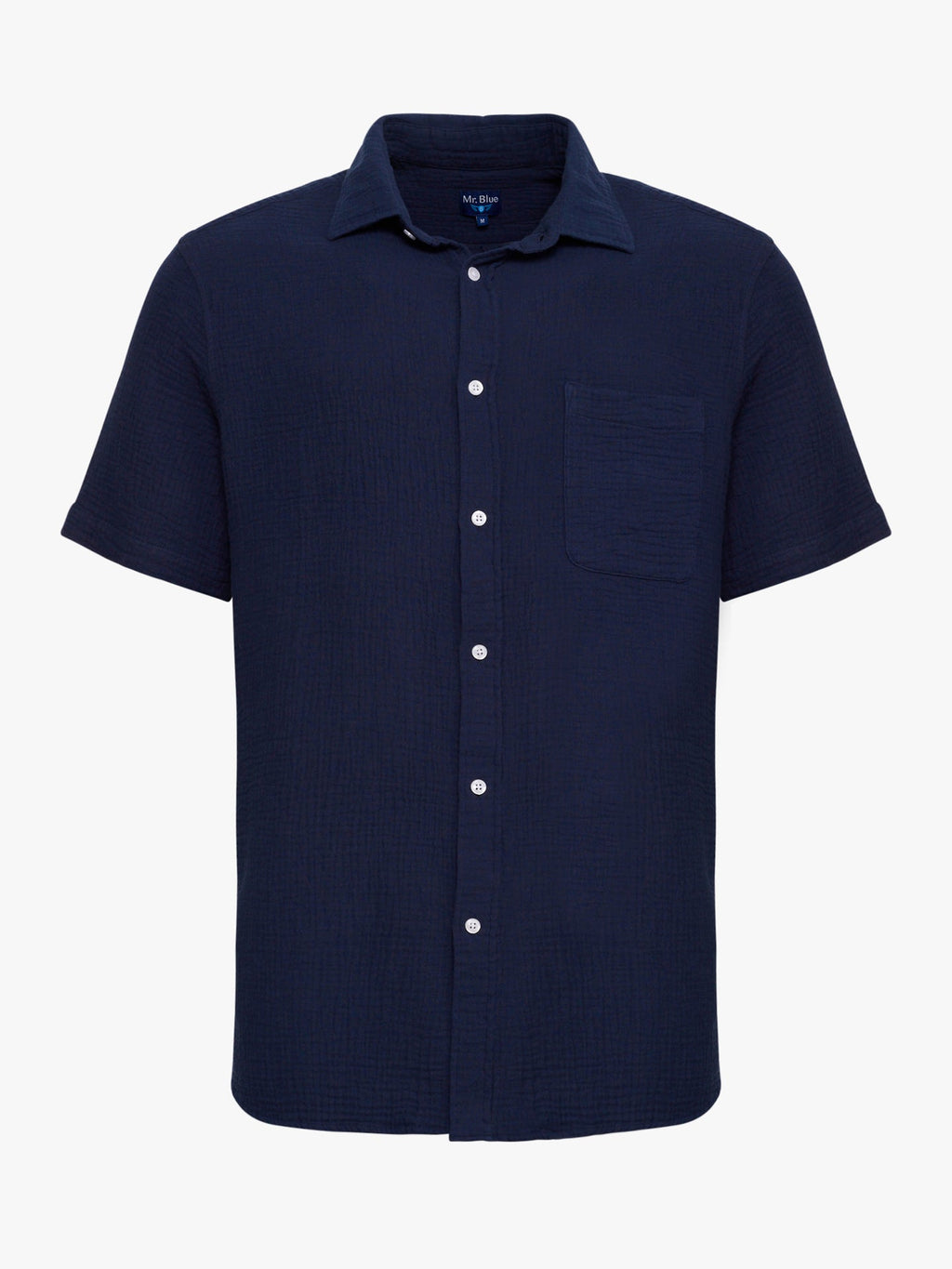 Adrián Camisa de Manga corta Azul liso