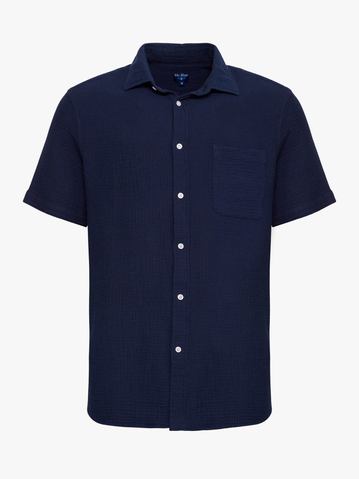 Adrián Camisa de Manga corta Azul liso