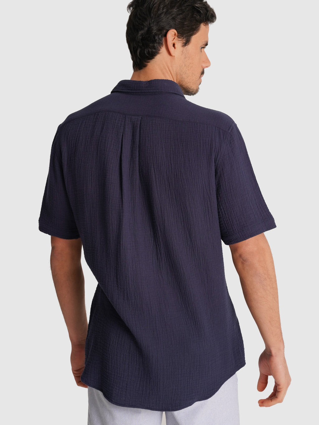 Adrián Camisa de Manga corta Azul liso