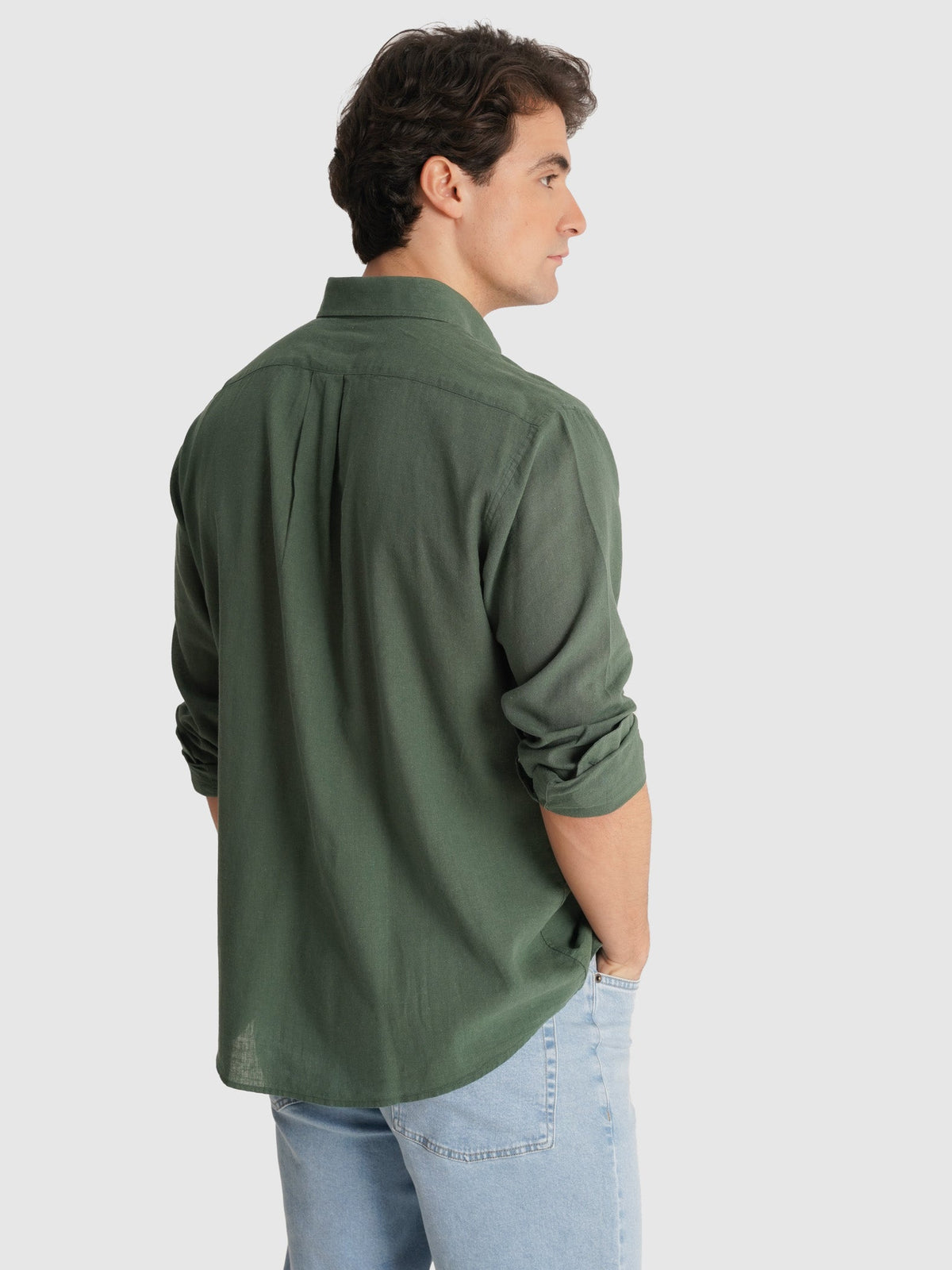 Álvaro Camisa Corte regular Verde Lisa
