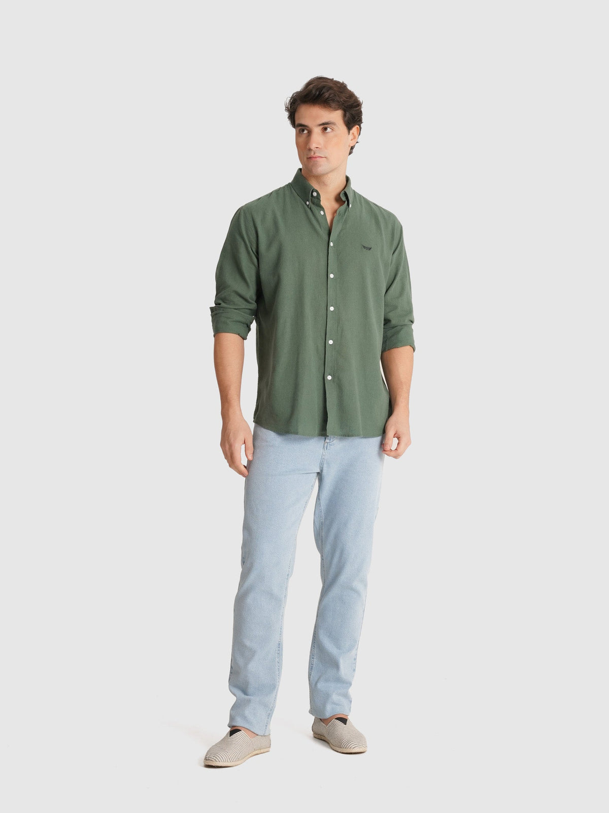 Álvaro Camisa Corte regular Verde Lisa