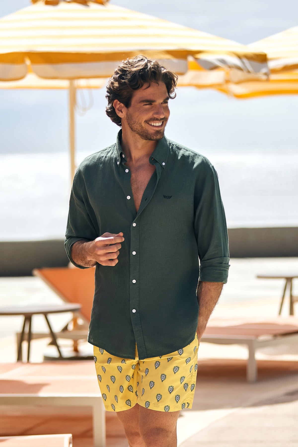 Álvaro Camisa Corte regular Verde Lisa