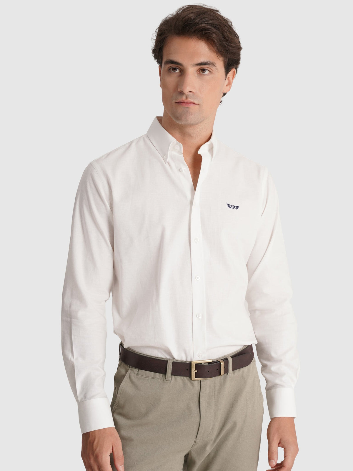Luciano Camisa Algodon Branca Manga Comprida Regular Fit