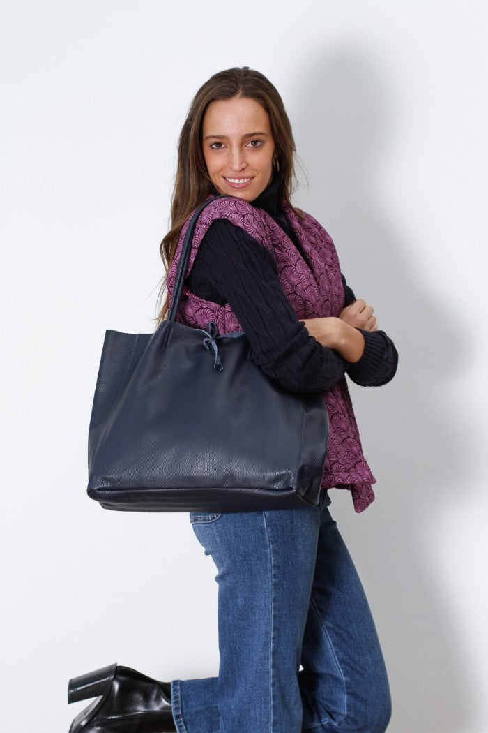Bolso de Cuero Azul marino