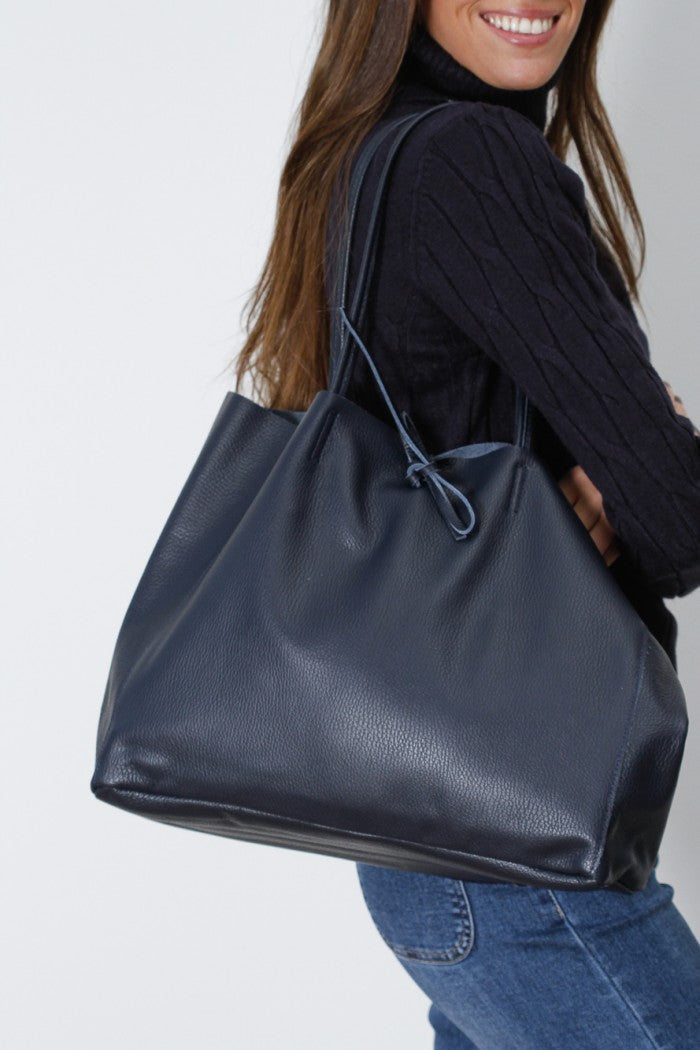Bolso de Cuero Azul marino