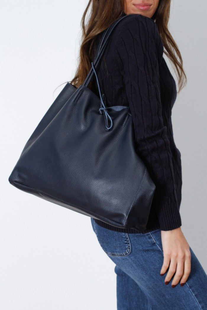 Bolso de Cuero Azul marino