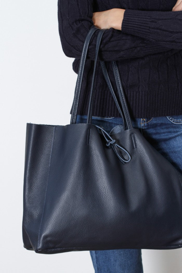 Bolso de Cuero Azul marino