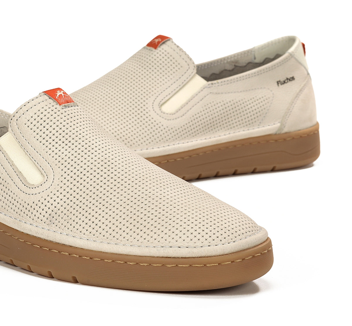 LEONARDO Zapatillas sin cordones color topo