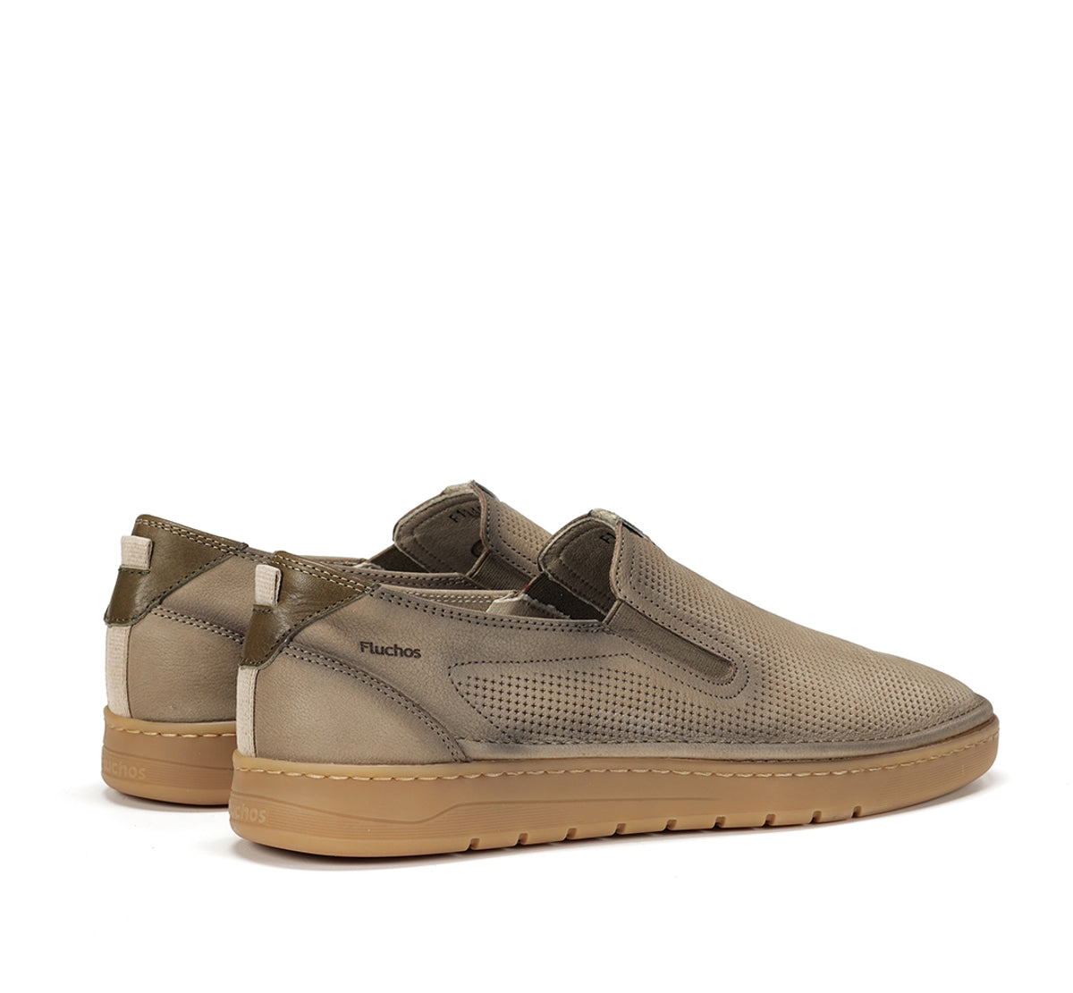 LEONARDO Zapatillas sin cordones color topo