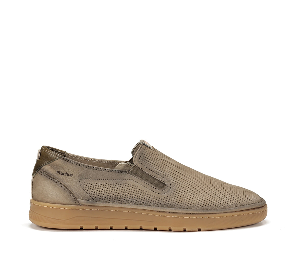 LEONARDO Zapatillas sin cordones color topo